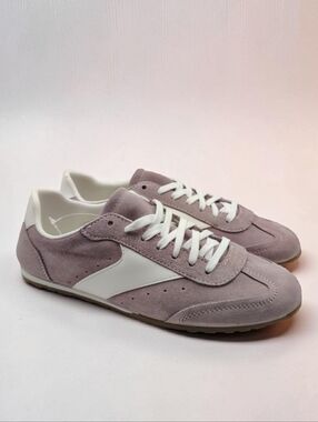 New Mila Paoli Women's Lilac/White Combo Suede Retro style Sneakers Size 9